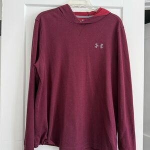 2- Under Armour Burgundy & gray Long Sleeve Pullover hoodie large